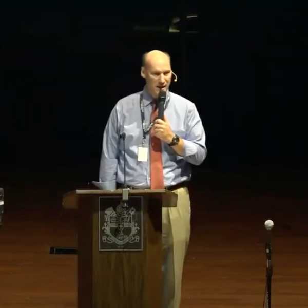 Mr. Ferguson speaking in chapel